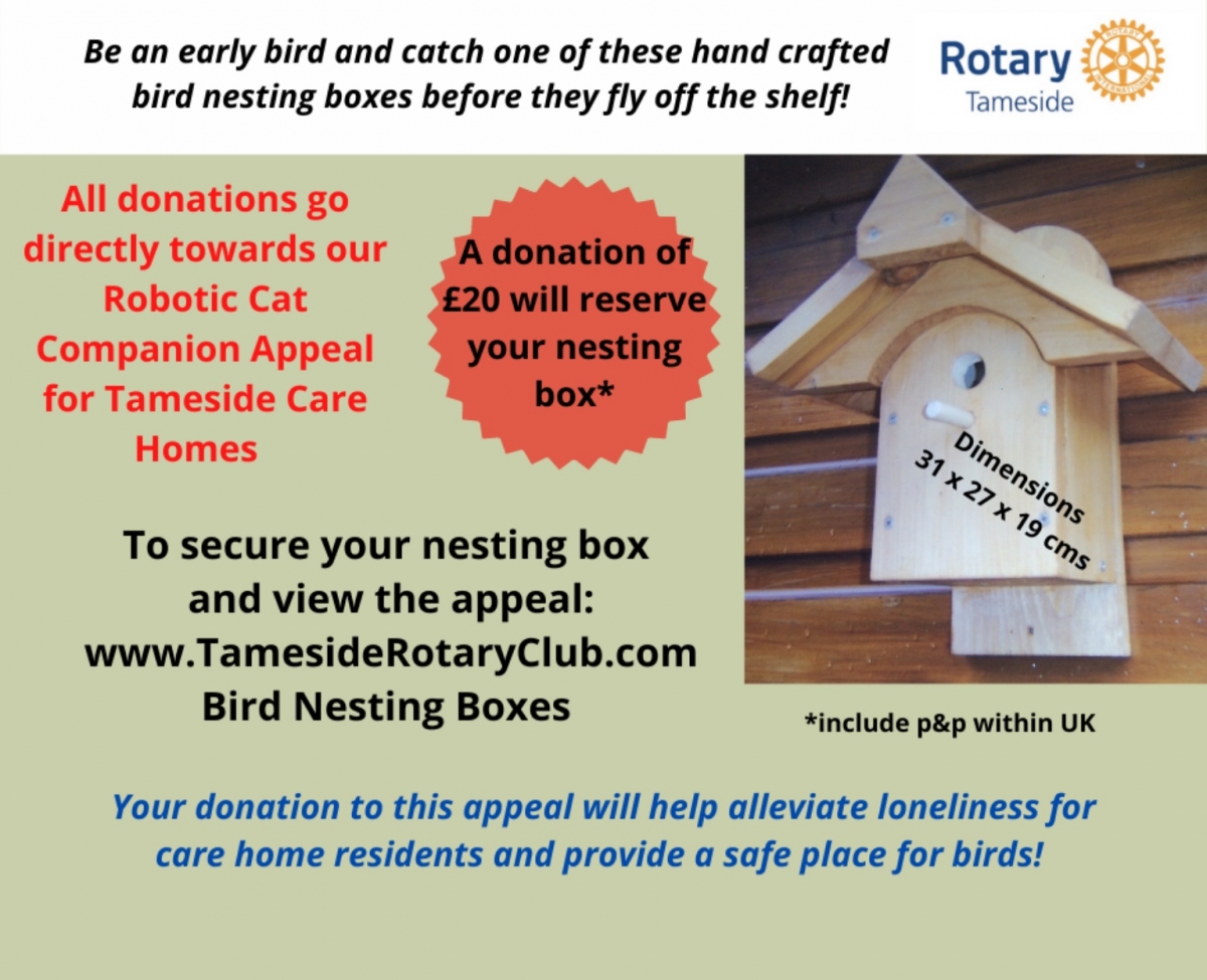 Bird Nesting Boxes supporting Cat Companions Tameside Rotary
